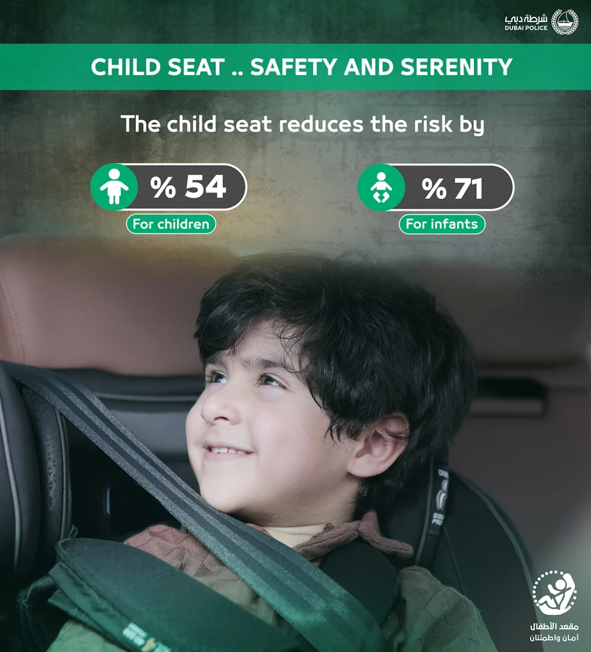 Dubai Police child safety Dubai Police issue statement on child seats in cars