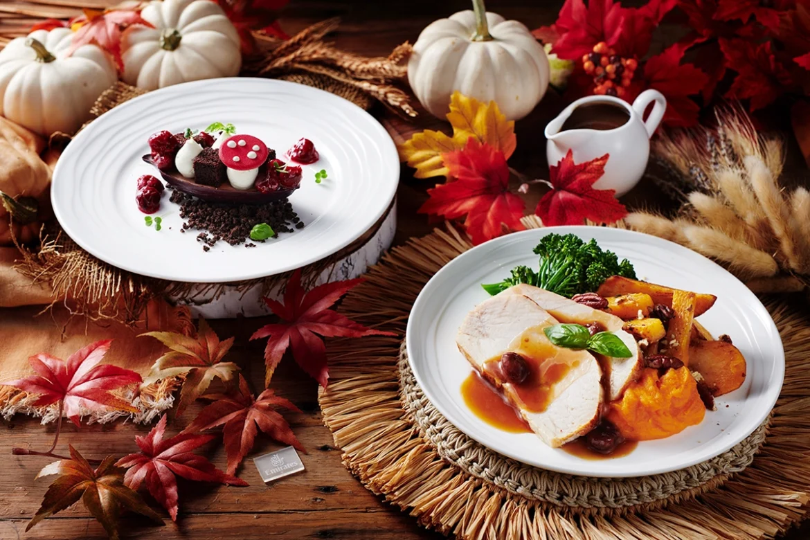 Emirates Thanksgiving menu on Dubai-US flights