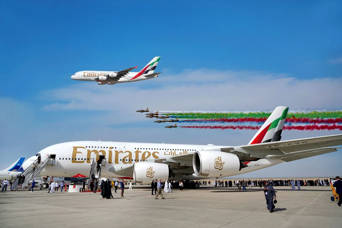 Emirates flypast at dubai airshow Visa on arrival for Indian passport holders