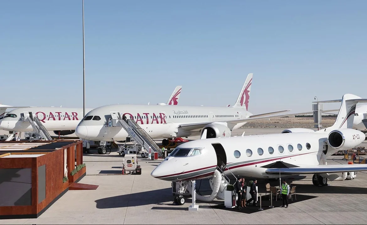 Qatar Airways Takes the Stage on the First Day of the Dubai Airshow 2023 Qatar Airways takes centre stage at Dubai Airshow