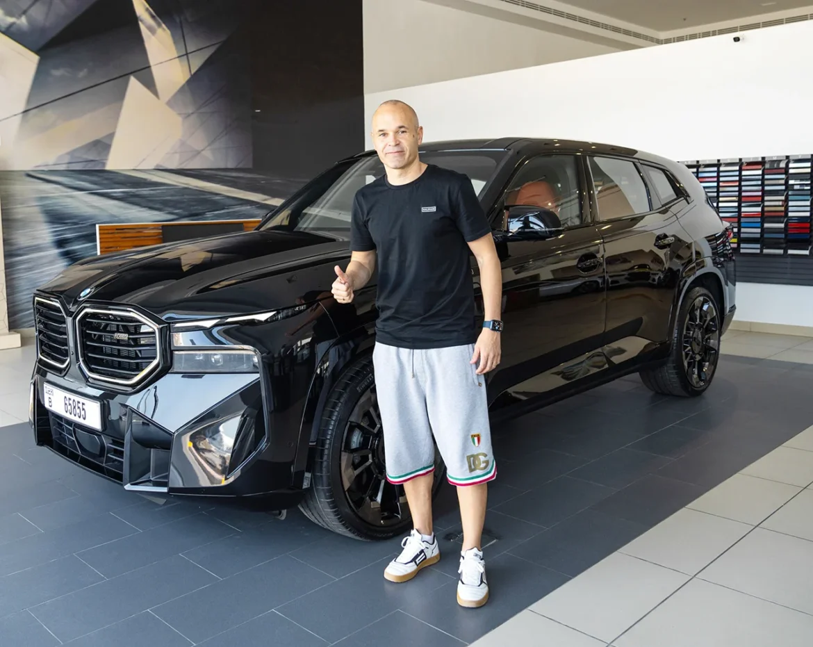 Football star Andres Iniesta takes the wheel of new BMW XM in UAE