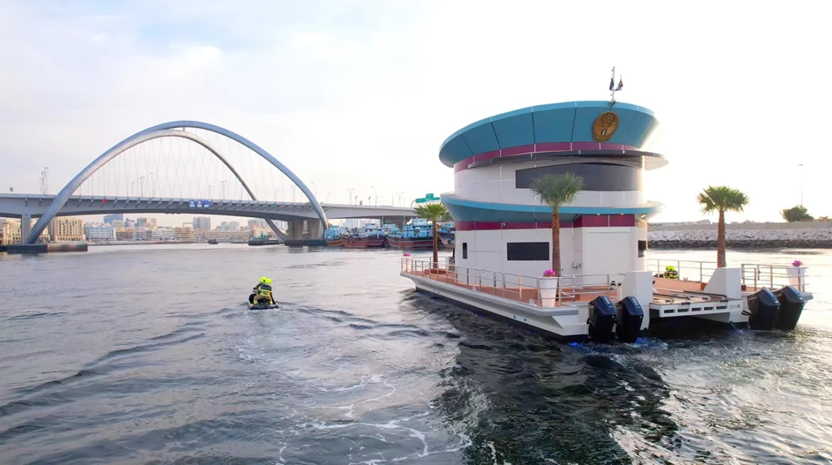 Mobile floating fire station in Dubai
