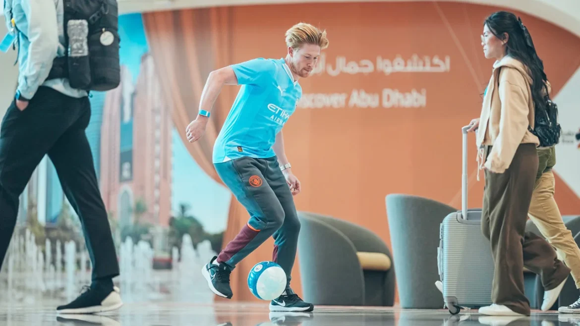 Video: Manchester City stars play football at Abu Dhabi airport