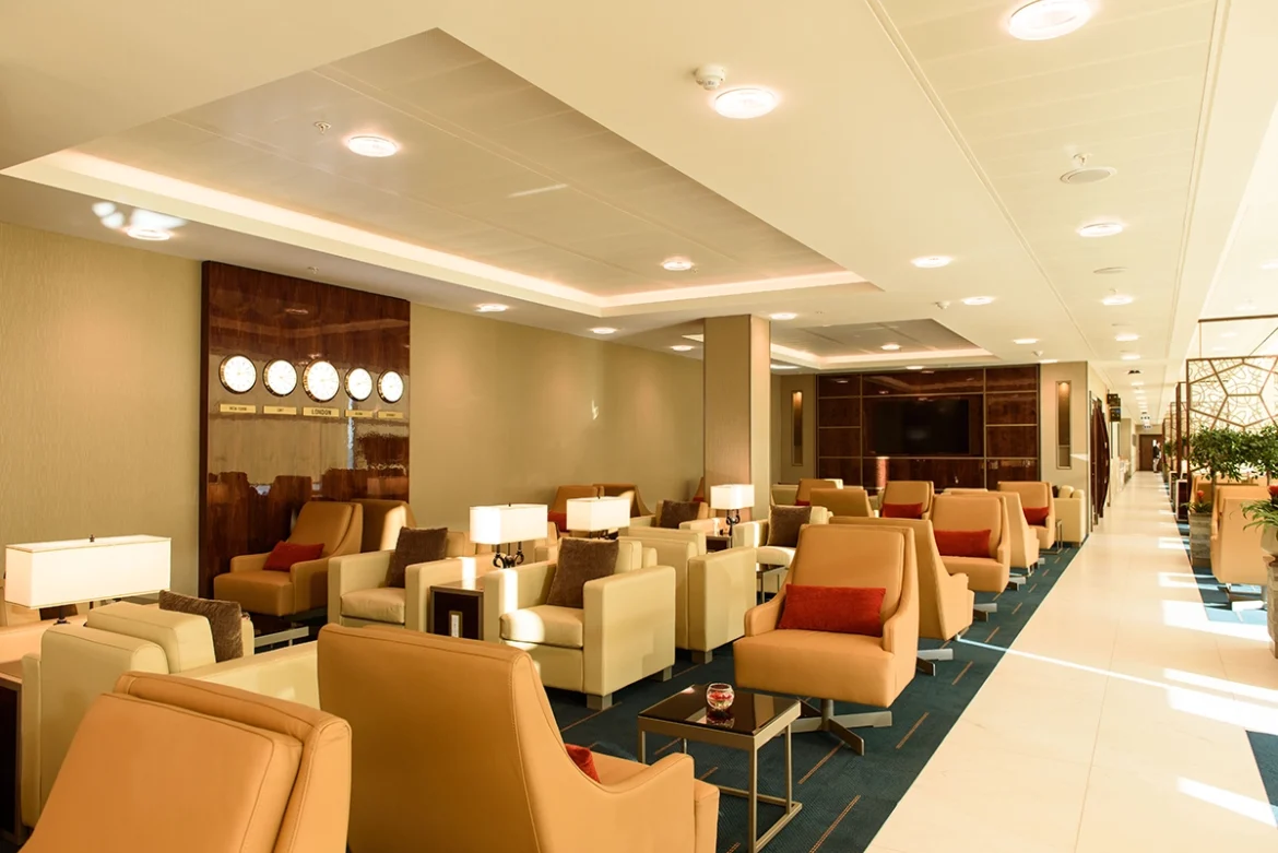 Emirates lounge at London Stansted Airport Emirates lounge at London Stansted Airport