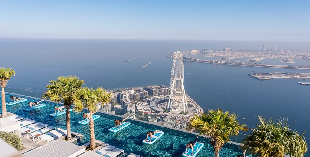 Floating Yoga & Pilates at ZETA Seventy Seven, world's highest outdoor infinity pool