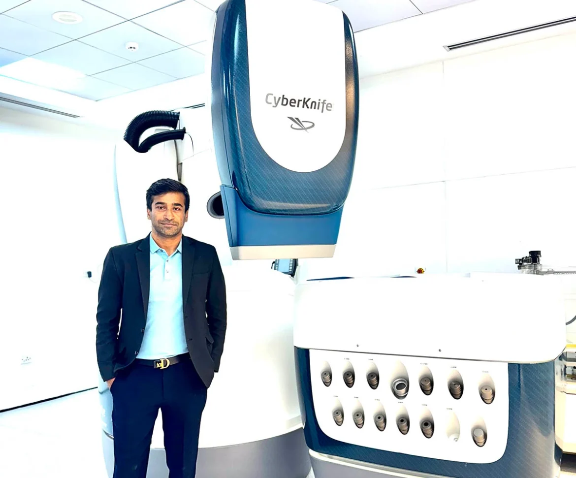 Dr. Lohith Reddy successfully performed a 15-minute non-invasive CyberKnife radiosurgery Radiation Oncologist of India, Dr. Lohith Reddy
