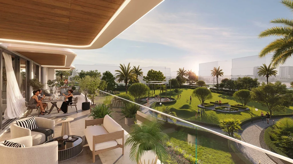 Woodland Crest in Meydan Avenue, Dubai - Balcony view, first floor