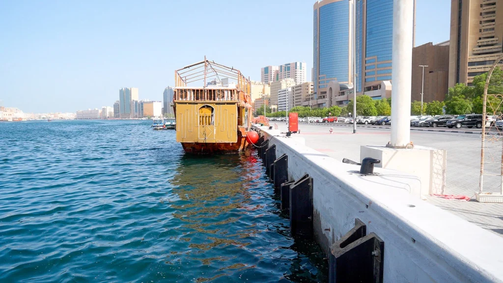 Dubai Creek wharf on the Deira side