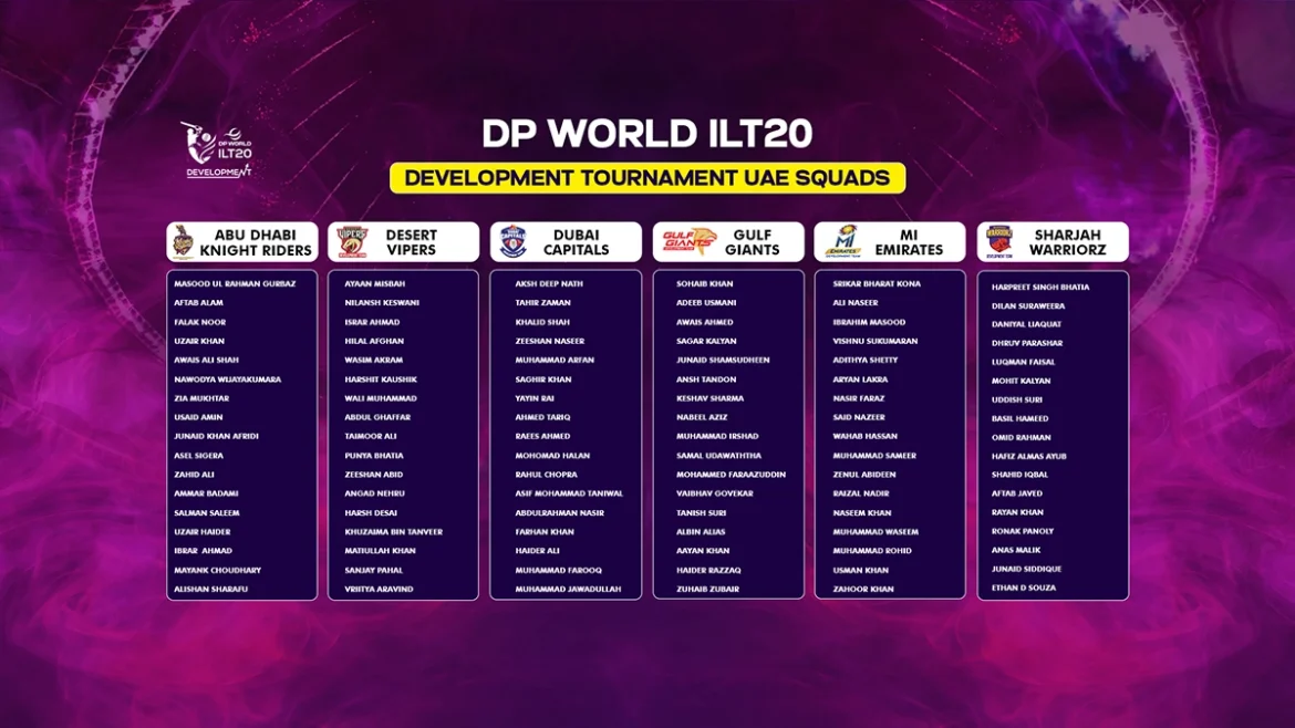 DP World ILT20 Development Tournament Squads