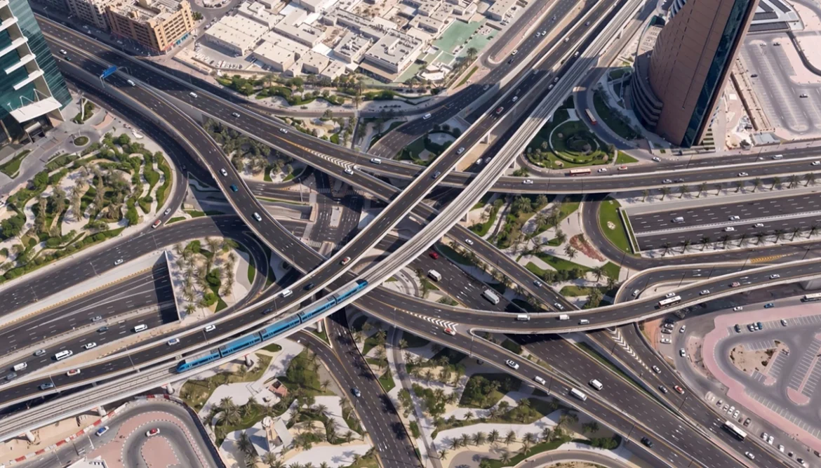 Dubai world trade centre roundabout bridge